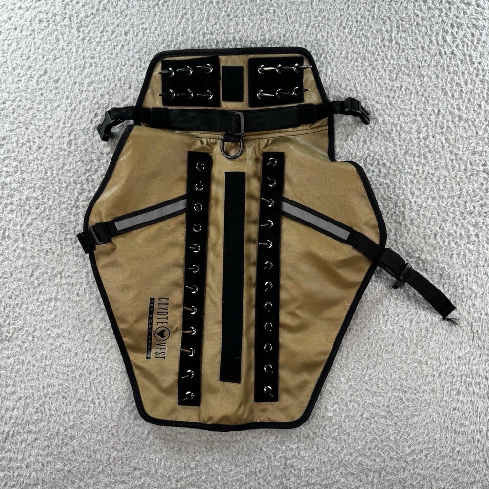 Coyote Vest Harness Spiked Dog Body Armor - Reflective Sz M